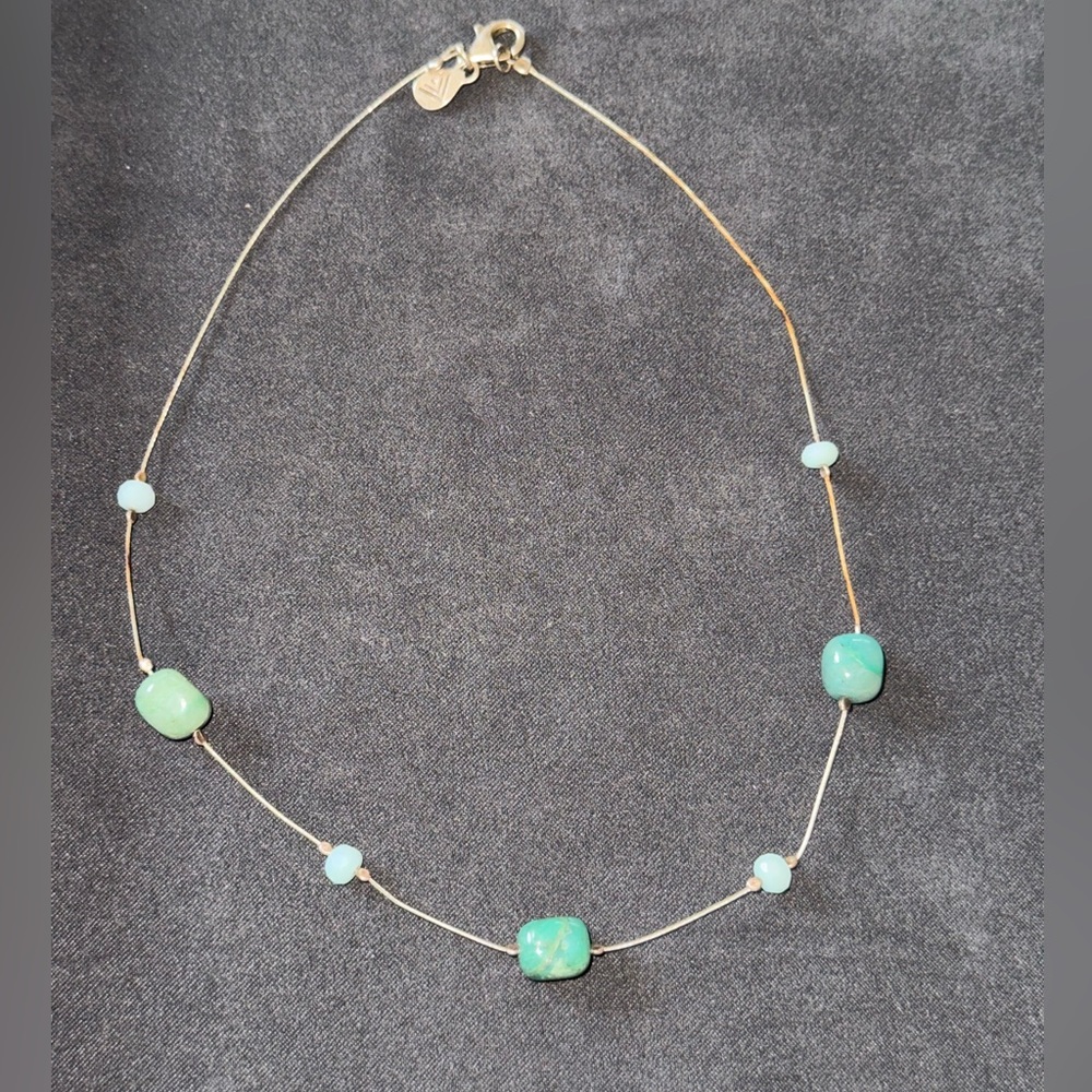 Silpada Necklace with  Chalcedony & Turquoise Beads